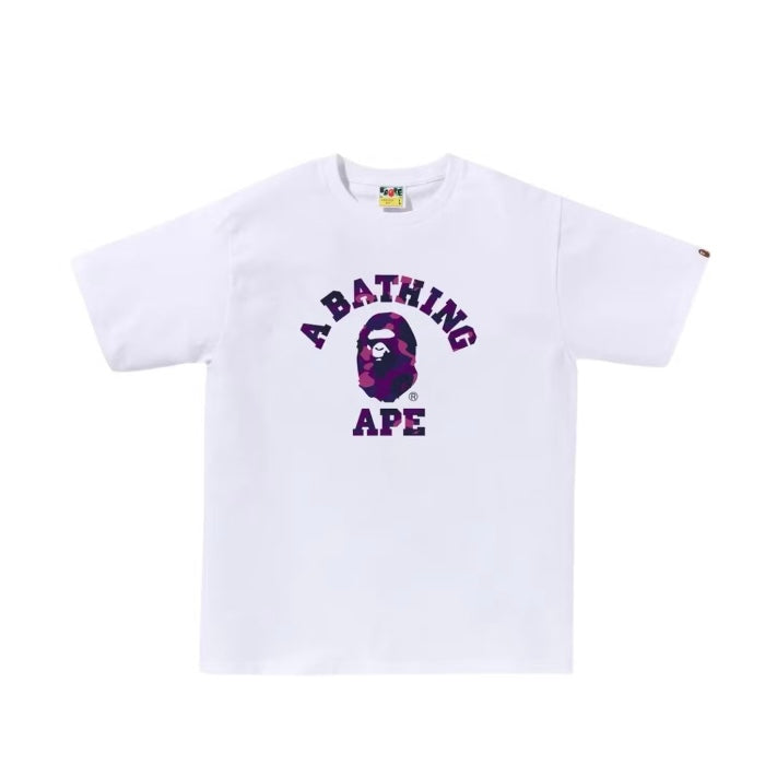 BAPE Color Camo College tee - White/Purple