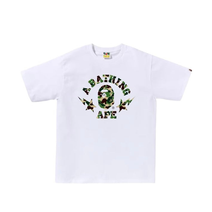 BAPE ABC Camo Sta College Tee - White/Green