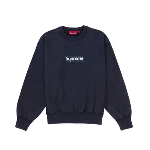 Supreme Washed Box Logo Crewneck - Navy