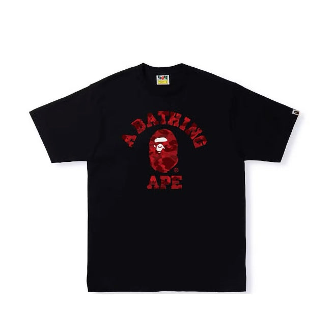 BAPE Color Camo College Tee - Black Red