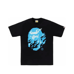 BAPE Flame Ape Head Tee - Black/Blue