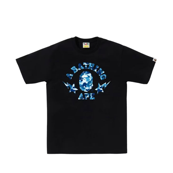 BAPE ABC Camo Sta College Tee - Black/Blue