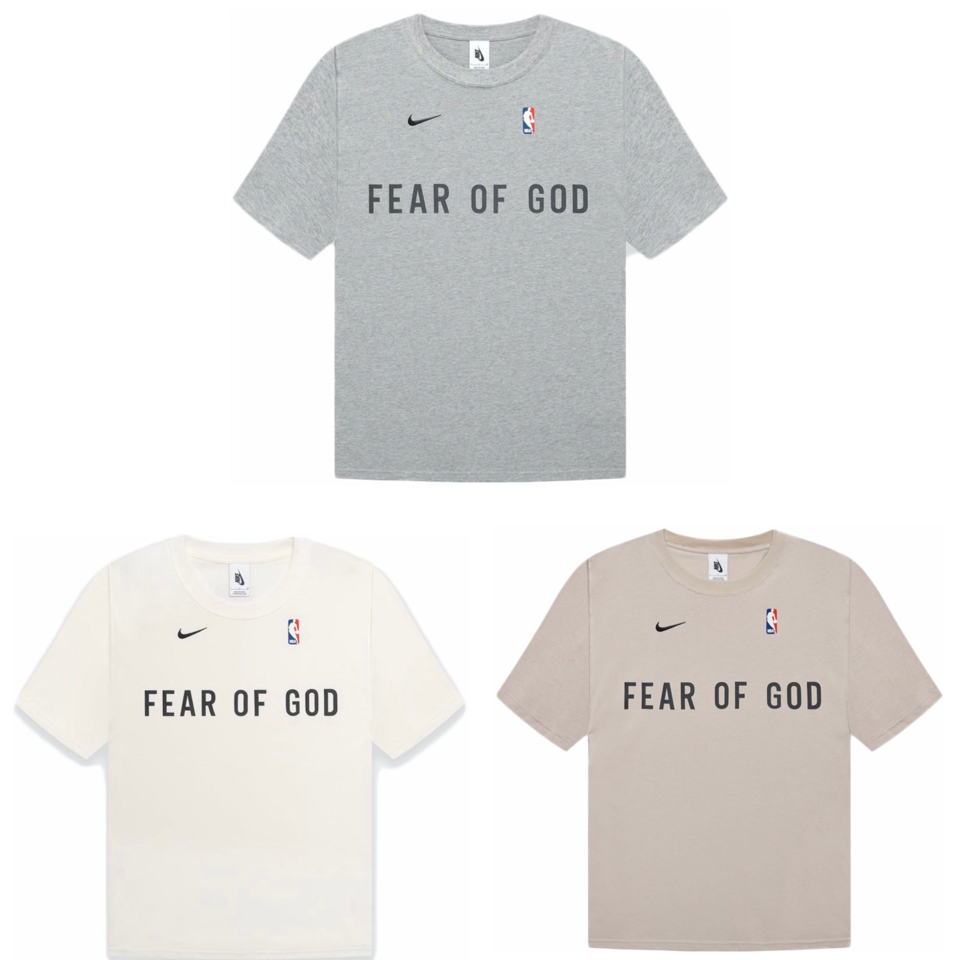 NIKE X FEAR OF GOD X NBA T-SHIRT/TEE (3 COLOR), Luxury, Apparel on